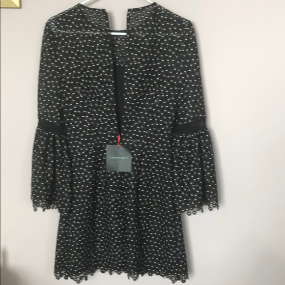 NWT Cynthia Rowley Black Embroidered Dress Size 0 - Picture 5 of 8